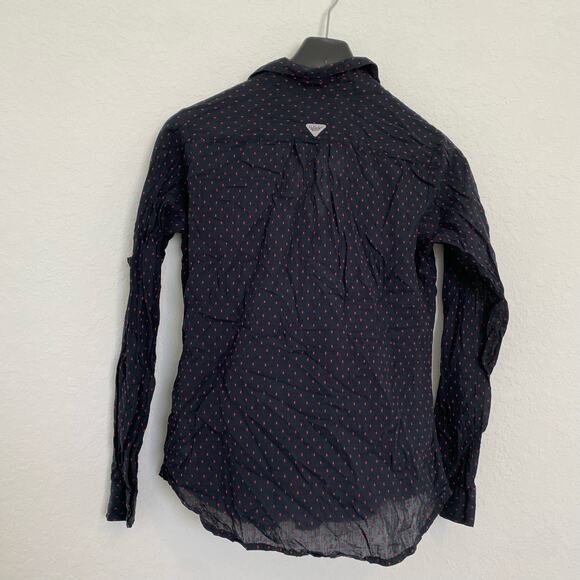 Columbia PFG Georgia Long Sleeve Button Down Blue Polka dot Small - Picture 2 of 9